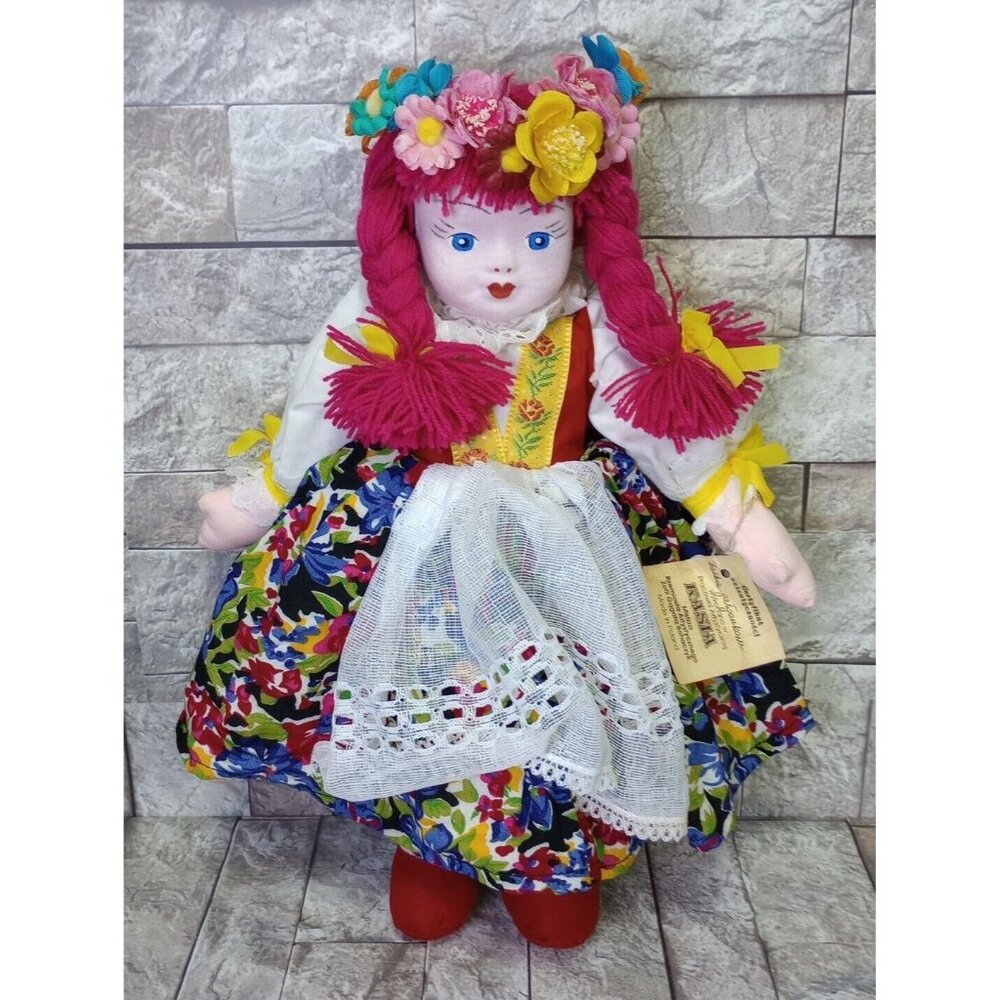 Kasia Polish 15" Doll Red Hair Traditional Dress Made in Poland w/ Tag